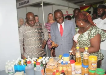 Deputy Agric Minister at the Damango Agric College exhibition centre