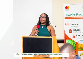 Youth agricultural participants promoting farming and rural development in Ghana