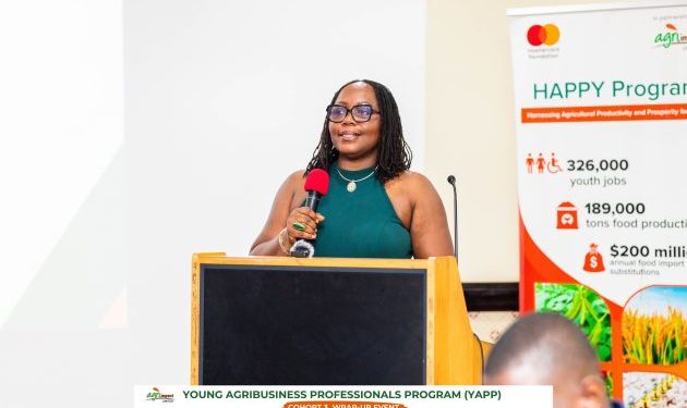 Youth agricultural participants promoting farming and rural development in Ghana